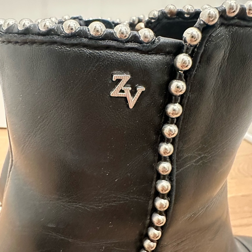 Zadig & Voltaire leather booties with silver studs - Picture 2 of 7